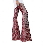 abordables Fondos-Retro Antiguo Disco Años 80 Pantalones Pantalones acampanados Disco Lentejuelas Arte deco Disfraz Mujer Víspera de Todos los Santos Carnaval Discoteca Festival de Música Fiesta Adulto Pantalones