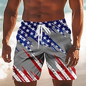  Herren 250. Jahrestag des Unabhängigkeitstages der USA am 4. Juli Amerikanische Flagge Badehosen Badeanzüge Badeshorts Boardshorts Mittlere Taille Patriotisch Ferien Seitentaschen Netzfutter