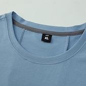 cheap Men's Casual T-shirts-Men's T Shirt Short Sleeve Shirt Tee Top Short Sleeve Crew Neck Summer Spring Solid Color Streetwear Stylish Leisure Quick Dry Slim Daily Vacation Sport Black Blue Grey Top Tee for Men