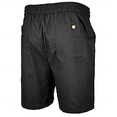 cheap Classic-Men's Shorts Linen Shorts Summer Shorts Beach Shorts Drawstring Elastic Waist Plain Comfort Breathable Short Daily Outdoor Beach Vacation Fashion Blue Black Inelastic