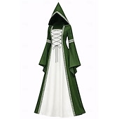  Medievale Rinascimento Vestito Costume di fantasia Strega Vichingo Costume Per donna Celtico Fantasia Halloween Carnevale Performance LARP Fiera Rinascimentale Adulti Vestito