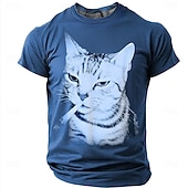  Per uomo Gatto Maglietta Manica Corta maglietta Stampa 3D Girocollo Camicia Moda Quotidiano Retrò Vintage Quotidiano Streetwear Rosso Estate Primavera Abbigliamento S M L XL XXL XXXL
