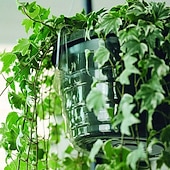 preiswerte Zubehör für die Pflanzenpflege-10 transparente, runde Hängeampeln aus Kunststoff mit Tropfschalen, integrierten Haken und Wasserauffangbehältern, geeignet für den Innen- und Außenbereich, ideal für Gartenliebhaber