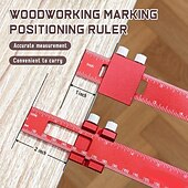 Недорогие Ручные инструменты-Высокоточная многофункциональная алюминиевая линейка для деревообработки, чертежей и разметки.