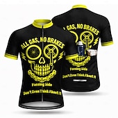 economico Maglie da uomo-Da uomo Maglia da Ciclismo Maglia da downhill Teschio Bicicletta Manica Corta Bicicletta Maglietta con 3 tasche posteriori Resistente ai Raggi UV Asciugatura Rapida Con tasche Cerniera Frontale Gli