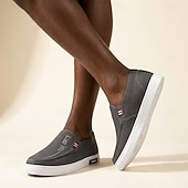 tanie Buty casual slip-on-Męskie Klasyczny Codzienny Codzienny Płótno Wygodny Oddychający Mokasyny Czarny Niebieski Szary Lato Wiosna Jesień
