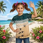 cheap Girl's 3D Animals-Girls' 3D Graphic Animal T shirt Tee Short Sleeve 3D Print Summer Spring Sports Fashion Streetwear Kids 4-7 Years Crew Neck Casual Daily Outdoor Regular Fit