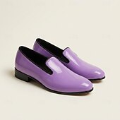 cheap Loafers-Men's Purple Patent Loafers Slip-On Dress Shoes Glossy Statement Footwear for Stylish Men, Weddings, Parties, Banquets, Prom and Evening Events