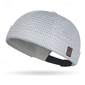 ieftine incalzire racire-Pălărie de vară pentru bărbați, fără boruri, respirabilă, cu plasă ușoară, cu etichetă din piele, ventilație cu grilă goală, pălărie de soare unisex în stil hip hop pentru exterior