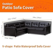 abordables Fundas para Muebles de Patio-Funda para muebles de jardín, funda para sofá esquinero en forma de L, funda impermeable para sofá de ratán, para muebles de jardín, conjunto de asientos, sofá esquinero, conjunto de salón esquinero,