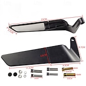 cheap Motorcycle &amp; ATV Accessories-Dragonfly Moto Motorcycle Rearview Mirrors for Kawasaki ER6N ER6F ER-6N, Adjustable Rotating Wind Wing Side Mirror, Aerodynamic Stealth Winglet Mirrors for Sport Bike, Aluminum Alloy, 1 Pair