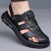 cheap Vacation Sandals-Men's Brown Sport Sandals Adjustable Open-Toe Comfort Walking Shoes Lightweight Summer Footwear for Travel, Outdoor Leisure, Beach Vacation and Everyday Wear