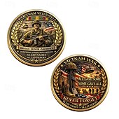 cheap U.S. 250th Anniversary-Vietnam Veterans Commemorative Coin, Patriotic Collectible Challenge Coin Honoring Service &amp; Sacrifice, All Gave Some Some Gave All Design with Soldier &amp; Flag, Durable Metal Souvenir for Display