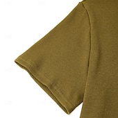 abordables camisetas basicas-Hombre Camiseta de punto Camiseta superior Camiseta de mezcla de algodón Manga Corta Escote en Pico Verano Color sólido Moda Design Básico De Punto Casual Vacaciones Calle Azul Claro Camiseta