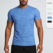 Χαμηλού Κόστους T-shirts και αμάνικα μπλουζάκια για τρέξιμο-Ανδρικά Μονόχρωμο Tricou de Alergat Μπλούζα συμπίεσης Καλοκαίρι Άνοιξη Κοντομάνικο Γρήγορο Στέγνωμα Ελαφρύ Ύγρανση Γυμναστήριο προπόνηση Ενεργή εκπαίδευση Τρέξιμο Ασκηση Θαλασσί Μαύρο Ανοικτό Γκρίζο