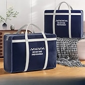 abordables Bacs, paniers à linge-Boîtes de rangement pliables grande capacité pour vêtements, style classique bleu, poignées résistantes et fermeture éclair, organisateur de rangement multifonctionnel pour placard et sous-lit pour