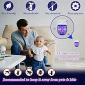 billige Innendørs insektkontroll-4 stk elektrisk insektfanger til innendørs bruk, plug-in myggdreper med UV-lys, fluefelle for huset, effektiv mot fruktfluer, knott, møll, maur og knott, stillegående &amp;trygt for kjøkkenet,