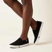 economico Scarpe Casual Slip-On-Sneakers casual da uomo nere slip-on, leggere e comode, ideali per camminare, minimaliste e basse, perfette per l'uso quotidiano, i viaggi, le uscite del fine settimana e uno stile casual elegante.