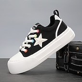 cheap Casual Lace-Up Shoes-Men's White Platform Casual Sneakers Lace-Up Lightweight Comfort Walking Shoes Trendy Low Top Footwear for Daily Wear, Travel, Street Style and Weekend Outings