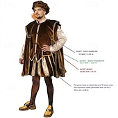 abordables Conjuntos-Medieval Renacimiento Accesorios Príncipe caballero celta Disfraz Hombre Real Víspera de Todos los Santos Carnaval Mascarada Rendimiento LARP Feria Ren Adulto Disfraz