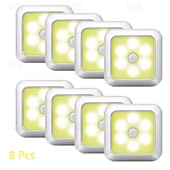 economico Luci notturne con sensore-8 luci notturne intelligenti con sensore di movimento, 6 LED, clip magnetica, nessun cablaggio necessario, lampade a LED in ABS per uso interno – camera da letto, corridoio, scale, ingresso, armadio,