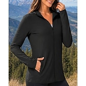 baratos Casacos impermeáveis-Mulheres Jaqueta Corta-Vento Jaqueta Softshell Jaqueta de Trilha Ao ar livre Proteção Solar Secagem Rápida Leve Respirável Roupas de caminhada Roupas de caminhada Verão Primavera Jaqueta Alpinismo