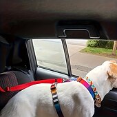 cheap Vehicle Accessories-Adjustable 2-in-1 Dog Car Safety Belt Use this rear seat harness and ring to ensure your pet's safety on the road