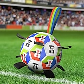 billiga Hundleksaker-Hundfotboll med remmar interaktiv leksak 18 cm i diameter