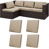 economico Copertura per Cuscini da Patio-4 fodere elasticizzate per cuscini da patio, fodere di ricambio per divani da esterno, divano da esterno &amp;Fodere per divani, copricuscini per mobili da giardino, protezioni per mobili lavabili e