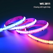 cheap Plug Strip Lights-24V WS2811 RGB IC COB LED Strip Lights 16.4ft (1 Roll ) 65.6ft (2 Rolls of 32.8ft) Chasing LED Light Strip with 338 Remote Controller Models and Power Supply for Bedroom Living Room Gaming Parties