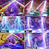 cheap Star Galaxy Projector Lights-6 Arm Moving Head DJ Lights,150W RGBW LED Stage Lighting with Strobe &amp; Bee-Eye Effect, Red/Green Starry, DMX512, Remote Control,Sound Activated,540° Rotation for Party, Clubs, Disco