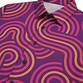  Retro / vintage Hippie 1970erne قميص Korte ermer Hippie Geometrisk Kontor / Bedrift Kostyme Herre musikk festival Fest Dagligdagstøy Voksne Trøye Vår sommer