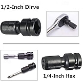 tanie Narzędzia ręczne-Adapter z napędem kwadratowym 1/2 cala na gniazdo sześciokątne 1/4 cala, adapter do uchwytu wiertarskiego do klucza udarowego pneumatycznego i elektrycznego, wiertarki udarowej, klucza grzechotkowego