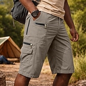 billige Utendørs-Herre Lastebukser Cargoshorts Shorts Casual shorts Lomme Elastisk midje عادي Knelengde Avslappet utendørs Gateklær Mote Gatemote Svart Brun Uelastisk