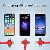 economico Cavetti per cellulari-Confezione da 2 cavi di ricarica retrattili 3 in 1 con supporto per telefono, cavo di ricarica multi USB per iPhone, tipo C, micro USB, colori macaron, cavo di ricarica da viaggio portatile
