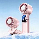 voordelige Handventilatoren-Handventilator met koelplaat, draagbare ijskoelventilator, turboventilator met 199 snelheden en digitaal display, stille, oplaadbare mini-ventilator met USB-aansluiting voor op reis, op kantoor en