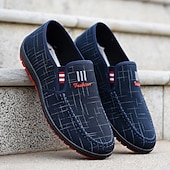 billiga Scarpe Casual Slip-On-Men's Black Slip-On Casual Sneakers Lightweight Breathable Walking Shoes Soft Comfort Low Top Footwear for Men, Daily Commutes, Weekend Travel, City Walking and Smart Casual Outfits