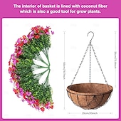 olcso Művirág-művirágok kültéri függőkosárral, függő virágtartós virágok tavaszi-nyári verandára, kerti teraszra, lakberendezés