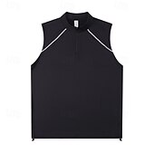 cheap Running Tee &amp; Tank Tops-Men's Solid Colored Workout Tank Top Running Tank Top Gym Tank Top Summer Spring Quarter Zipper Sleeveless Quick Dry Compression Moisture Wicking Breathable Gym Workout Running Walking Jogging Black