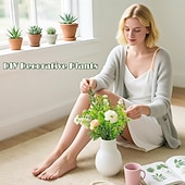 levne Umělé rostliny a zeleň-4 ks umělých rostlin, umělé bylinky pro domácí dekorace, stolní, svatební, kancelářské, nástěnné aranžmá, sada plastových dekorativních rostlin