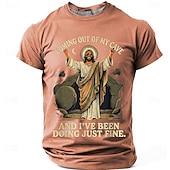  Camisa T-Shirt Cristiana Graciosa Hombre Biblia Salí de mi cueva y he estado muy bien Resurrección de Jesús Meme Humor Camiseta Gráfica Casual de Manga Corta Regalo para la Iglesia Ropa de Diseñador