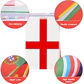 Χαμηλού Κόστους Παγκόσιος Αγώνας Ποδοσφαίρου 2026-48 χώρες με σημαίες από κορδόνι για διακοσμήσεις Παγκοσμίου Κυπέλλου Ποδοσφαίρου 2026, πανό με σημαίες διπλής όψης από ύφασμα με κορδόνι για ποδοσφαιρικό μπαρ, κλαμπ, κήπο, αθλητικό πάρτι, διακόσμηση