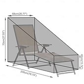 billiga Utemöbelöverdrag-Vattentätt överdrag till schäslong i uteplatsen, 2-pack överdrag till poolstolar för stapelbara dynor och utemöbler, 200 x 76 x 61 cm h, svart