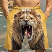  Pánské Zvíře Lev Tygr Plavecké trenýrky Plavky a plavecké kraťasy Surfovací šortky Středně vysoký pas Legrační Plážová dovolená Boční kapsy Podšívka ze síťoviny Elastická šňůrka v pase Návrhář