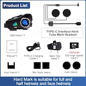 olcso Motorkerékpár- és terepjáró-kiegészítők-q28 motoros sisakkamera, 1080p HD vezeték nélküli akciókamera 50 órás akkumulátor-üzemidővel, 120°-os széles látószögű, 360°-ban forgatható, IP66 vízálló sisakra szerelhető videokamera motorozáshoz és