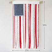 cheap U.S. 250th Anniversary-4th of July Decorations - Patriotic Memorial Day Decor - 4 x 2.3 Ft Rag American Flag Banner for Home Party Supplies - Fourth of July Deals Independence Day Accessories for Indoor Outdoor Decoration