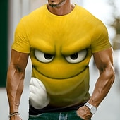  Realistisches 3D-Clown-T-Shirt für Herren mit roter Nase und herausgestreckter Zunge – witziger Allover-Print, normale Passform, lässig, alltagstauglich, Kostümparty-Geschenk, Designer-Kleidung,