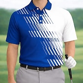 abordables Polo de golf para hombre-Hombre Geométrico Golf Camisetas polo deportivas Manga Corta Camisas de polo Camisas con cuello Casual Ropa Deportiva Ropa Cotidiana Impresión 3D Botones Verano Primavera Azul Piscina Morado Negro
