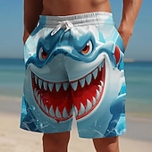 preiswerte Tiere &amp; Vögel-Herren Hai Lustig Comic-Tiere Badehosen Badeanzüge Badeshorts Boardshorts Mittlere Taille Hawaiianisch Strandurlaub Seitentaschen Netzfutter Elastischer Kordelzug in der Taille Designer Bekleidung