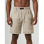 abordables Bermudas estilo casual-Hombre Pantalón Corto Cargo Pantalón corto Pantalones cortos casuales Pantalón corto deportivo Bolsillo Cintura elástica Puro Plano Comodidad Secado rápido Longitud de la rodilla Exterior Gimnasia